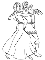 coloriage la princesse fiona danse avec charmant